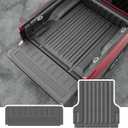 powoq Truck Mat Compatible with 2022-2024 2025 Nissan Frontier Truck Bed Mat Tailgate Liner Replacement for 2022-2025 Nissan Frontier Accessories(5FT Bed Mat+Stripe Style Tailgate Mat)