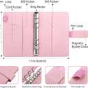 SKYDUE Budget Binder, Money Saving Binder with Zipper Envelopes, Cash Envelopes and Expense Budget Sheets for Budgeting (Pink)