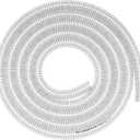 PVC Reinforced Hose 5/8"id x 10ft Suction Hose Clear Steel Wire Tubing Heavy-duty Spiral Steel Flexible Hose,Drain Fuel Oil Gas Water for Marine Bilge Pump Pond Spa