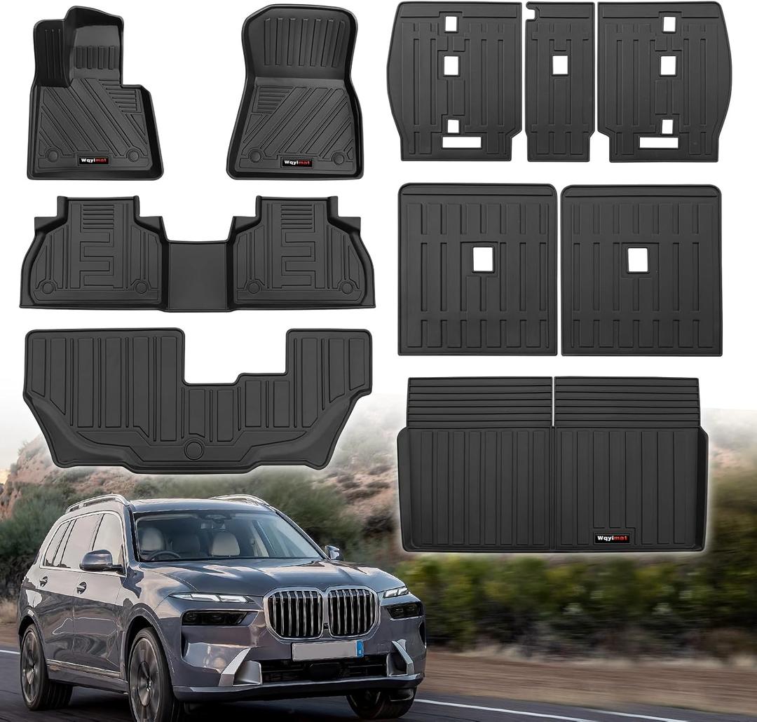 Custom for 2019-2025 BMW X7 7 Seat Floor Mats 3 Rows Cargo Mats Trunk Liner and 2nd 3rd Backrest Mat for BMW X7 G07 Accessories TPE All Weather Protection (Only for 7 Seater) Custom for 2019-2025 BMW X7 7 Seat Floor Mats 3 Rows Cargo Mats Trunk Liner and 2nd 3rd Backrest Mat for BMW X7 G07 Accessories TPE All Weather Protection (Only for 7 Seater)