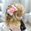 2 x OAOLEER 6Pcs Easter Bunny Hair Bow Clips, Rabbit Hair Bow Accessories for Easter Party Birthday Supplies (Glitter Easter Bows)