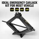 YELLOW JACKET Scissor Car Jack 3 Ton Tire Changing Kit with Lug Wrench, Emergency Kit Scissor Jack for Car