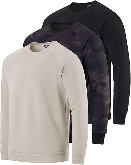 Real Essentials : Men's Soft Plush Fleece Crewneck Sweatshirt - Athletic Pullover Sweater 2XL 2Pcs