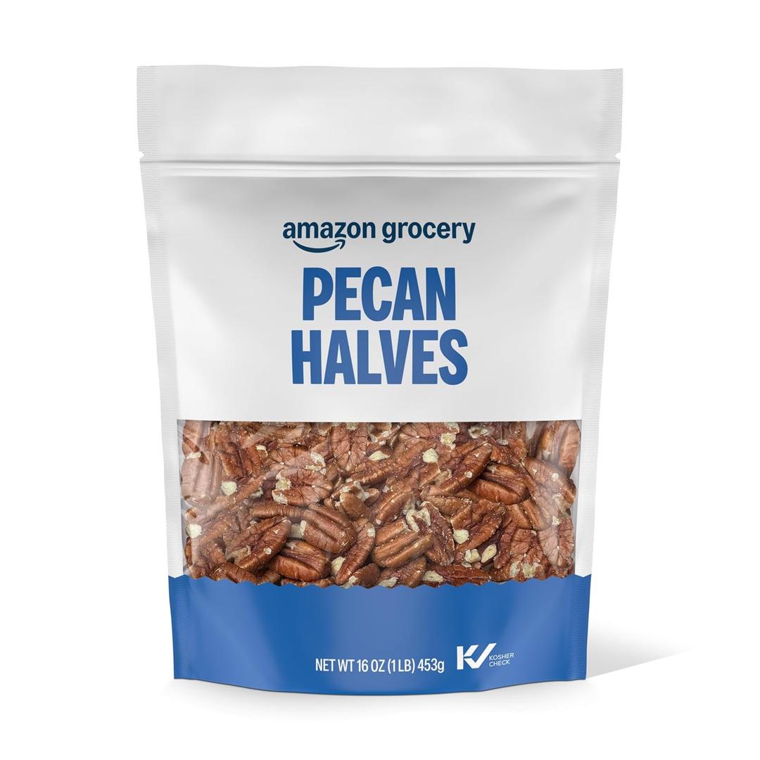 Amazon Grocery, Pecan Halves, 16 Oz (Previously Happy Belly, Packaging May Vary) (EXP 11/03/26)