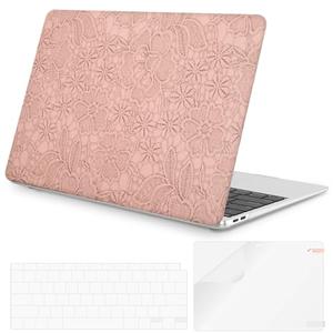 iLeadon Compatible with 13.3 MacBook Air Case, 2022 2021 2020-2018 Release A2337 A2179 A1932, Slim Laptop Protective Plastic Hard Shell Cases+Keyboard Cover for MacBook Air 13 inch Case (Pink)