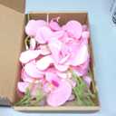 LARDUX ARDUX (12 Pieces) Artificial Flowers for Floating Candles Mini Artificial Orchid Flower Vase Fillers for Wedding Dinning Table Party Home Bar Restaurant Decoration (Pink)