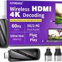 Wireless HDMI Transmitter and Receiver 328FT/100M,4K Decode Plug & Play Portable 5G+2.4G Wireless Display Adapter Extender Kit for Video and Audio to Monitor (Black)