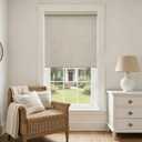 Light Filtering Roller Shades Cordless Blinds for Windows, Free-Stop Blind with Valance Beige Linen Flax Protection Privacy Window Treatment Shades for Bedroom Living Room Decoration 35" W x 72" H
