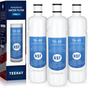 TEEHAY W10413645A Water Filter 2 Replacement, Compatible with Whirlpool WHR2RXD1, Everydrop Filter 2, Whirlpool WRF757SDHV, WRF767SDHZ, WRF767SDHV, WRFC9636RZ, WRFC9636RV, WRF767SDJZ, 2 Pack