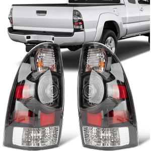 Tail Light Assembly Fit Toyota Tacoma 2005 2006 2007 2008 2009 2010 2011 2012 2013 2014 2015 Rear Black LED Taillight Back Up Lamp Lens Cover Left Driver Right Passenger 8155004150 8156004150