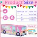 6FT Ice Cream Party Tablecloth,Ice Cream Birthday Party Decor for Baby Shower Sweet One Birthday Donut Themed Party Supplies