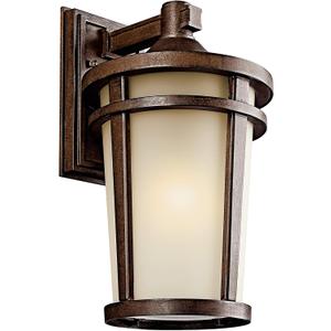 Kichler Atwood 17.75" 1 Light Outdoor Wall Light with Light Umber Mist and Brown Stone
