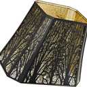 Large sconce lamp shade,metal spider rectangle lamp shade,modern lamp shades,table lamp shade for bedroom or living room (8+6.1)" Top x (13.8+8)" Bottom x 11" Hight,black (Black and Gold)