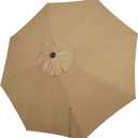 Blissun 9ft Patio Umbrella Replacement Canopy, Market Umbrella Top, Outdoor Table Umbrella Canopy for 8 Ribs, Canopy Only (Tan)