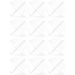 Clear Umbrella for Rain, Dome Bubble Umbrellas for Wedding, Windproof Transparent Umbrella with Large Canopy, Reinforced Fiberglass Frame & Aluminum Shaft, Lightweight for Prom & Outdoor Events