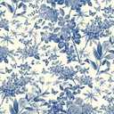 Blue Floral Peel and Stick Wallpaper, Removable Self-Adhesive Waterproof Contact Paper, Vintage Blue Rose and Butterfly Design for Bedroom, Living Room, Cabinets, Drawers, Home Decor, 17.3" x 393.7"