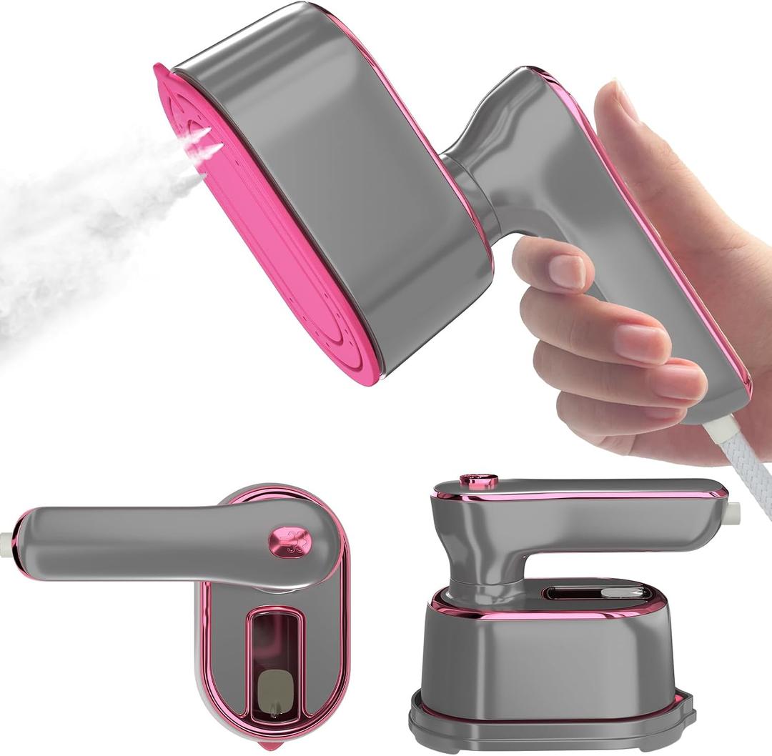 Travel Steamer Iron for Clothes Mini - Portable Ironing Machine Travel Small Size Portable Steamer Travel College Dorm Home Essentials (LightGrey)