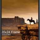 A PLUS MAX 20x24 Picture Frame, Black Engineered Wood Frame for 20 x 24 Inch Picture Poster Photo, Light Weight 20 by 24 Frame with Wood-grain for Wall - 1 Pack/Black/20 x24