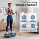 DUMOS Vibration Plate Exercise Machine for Weight Loss, 120 Speeds Whole Body Workout Platform with 2 Pull Ropes & Remote, 280 lbs Capacity, Quiet Fitness Shaker for Home Gym, Blue