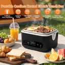 Heated Lunch Box for Men Women, Cordless Electric Lunch Box for Adults,Food Heater-3D-5 Side 220F Max Heating,Smart Rechargeable Portable Food Warmer Lunchbox for Office Truck Travel Use