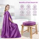Yofuly Yoni Steamer for Women, Wooden V Steam at Home Kit with Gown, Cushion and Healing Crystal, Wood Steaming Seat for Feminine Odor, PH Balance, Postpartum Care and Cleansing