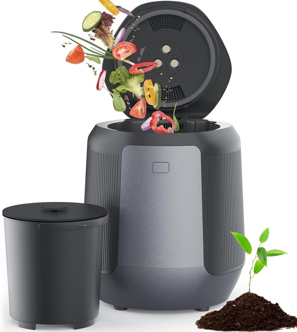 Electric Kitchen Composter, 4.2L Smart Countertop Food Recycler with Charcoal Filter, Indoor Compost Bin for Home Food Waste, Quiet Operation & Easy Cleaning, Eco-Friendly Compost Maker
