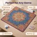 Mahjong Table Mat, 31.5 x 31.5 Inch Waterproof Game Surface, Non-Slip Rubber Backing, 3mm Noise-Dampening Pad, Carry Bag, 4 Unofficial Rules Guides and 3 Dice for American Mahjong