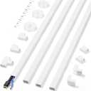 Cord Covers for Wires on Wall Extra-Long, 13.12ft TV Cord Hider Kit, Paintable Cable Management Concealer, TV Wire Hider for Wall, White Cable Raceway Channel, 4 x L39in x W0.95in x H0.55in