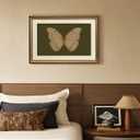 ARPEOTCY Vintage Gold Framed Large Wall Art, Classical White Butterfly Paintings, Dark Moody Green Canvas Prints Artwork with Antique Frame, Victorian Wall Decor for Gallery Living Room 16x24 inch