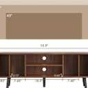 ChooChoo Mid Century Modern TV Stand for TVs up to 60 Inch, Entertainment Center with Fluted Sliding Doors and Hidden Storage, TV Console with Adjustable Shelf for Living Room, Bedroom, Walnut