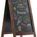 DAHAPYBOO Sandwich Board 48"x24" Solid Pine Wood Rustic Brown,Chalk Board Sign Board,Sandwich Board Signs Outdoor, Chalkboard Easel,A Frame Chalkboard Sign