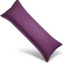 Body Cooling Pillowcase Long Pillow Case Breathable Cool Silky Soft Rayon Derived from Bamboo Fabric,Hair and Skin Friendly,Dark Purple,1 Pack,20x54IN