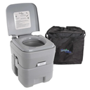 U.S. Camping Supply Portable Toilet with Carry Bag, 5.3 Gallon Waste Tank - Compact Indoor Outdoor Dual Outlet Commode - Travel, Camping, RV, Boating, Fishing - Traveling Bathroom, Water Flush Pump
