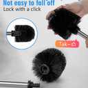 Ceramic Toilet Brush & Holder Set - Freestanding Deep-Cleaning Toilet Bowl Cleaner Brush, Stainless Steel Handle, Small & Sturdy for Storage, Easy to Clean, Non-Scratching