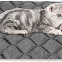 ULIGOTA Self-Warming Cat Bed and Heating Mat - Thermal Pet Bed for Dogs and Cats - Crate Pad (27.6"L x 18.8"W x 0.5"Th, Grey)