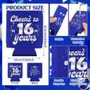 50th Birthday Can Cooler Sleeve Decorations, 12PCS 50th Party Favors for Men Women Blue & Silver Happy 50th Birthday Anniversary Party Supplies Decor Gift Beverage Cup Bottle Can Cover Personalized