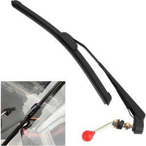 UTV Windshield Wiper Kit, 15.7" Hand Operated Manual Rubber Vehicle Windscreen Wiper Blade with Arm, ATV Replacement Accessories, Compatible with UTV ATV Golf Cart