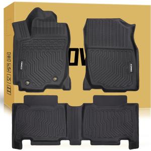 Floor Mats Compatible with Toyota RAV4 2013-2018(Not Fit Hybrid) TPE All Weather Floor Liners 1st & 2nd Row, 3pcs Black