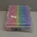 novelinks Transparent 4" x 6" Photo Cases and Clear Craft Keeper with Handle - 16 Inner Cases Plastic Storage Container Box (Multi-colored)