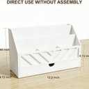 SRIWATANA White Mail Organizer Countertop, 5 Slots Mail Holder with Drawer, Office Desk Organizer, Letter Sorter File Bill Holder Paper Storage for Home Office School