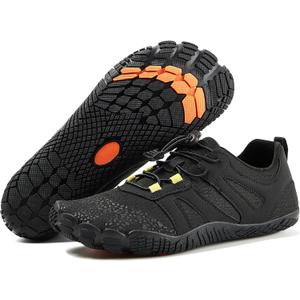 Barefoot Shoes for Men and Women | Wide Toe Box & Zero-Drop Sole for Natural Movement | Minimalist Trail Running, Hiking & Water Sports Shoes | Flexible, Lightweight & Non-Slip (12.5 Women/11 Men, Color_black)
