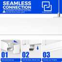 Barrina 5568 Remote Series 4FT LED Linear Light, 2nd-Generation, 45W Seamless Connection, 3000K-6000K Color Changing, Dimmable Hanging Office Shop Light Fixture with Remote Control, White, 1 Pack