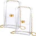 2 Pcs Clear Bag Stadium Approved Small Clear Purses PVC Plastic Bag for Women Men Sporting Concert