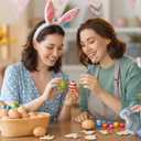 Eaasty 24 Pcs Easter Eggs and Bunny Painting Kit Wooden Eggs and Bunny for Easter Crafts Basket Stuffers Gifts for Kids Birthday Party Favors Classroom Prizes DIY Decor