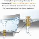 Brass Freestanding Tub Drain, Pop Up Freestanding Tub Drain Plug, Fits Most Freestanding Tub Drain Kits (Brushed Gold)
