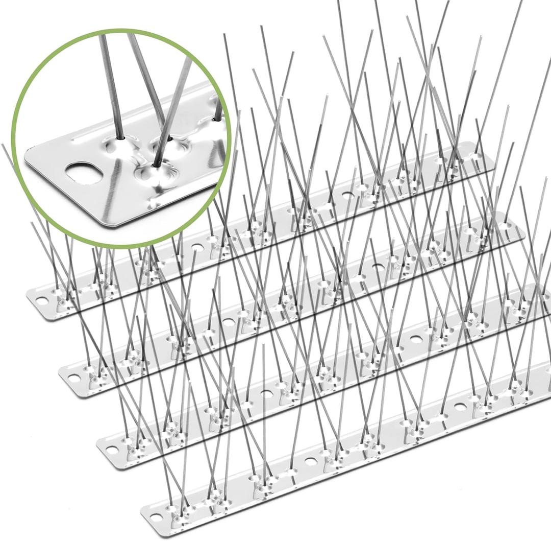 Pigeon Spikes Stainless Steel Bird Spikes for Outside to Keep Birds Away 19 Pack 15ft Coverage Bird Spikes Wire Prevention Spikes for Small Bird Squirrel for Fence Roof Blacony