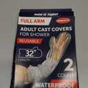 100% Waterproof Cast Covers for Shower Arm - Tight Seal - 2pk Adult Reusable Cast Protectors - Full Arm Bag Sleeves for Wounds Care - After Surgery Shower Bag for Hand, Wrist, Elbow, Forearm