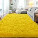 Area Rugs for Living Room, Soft Shaggy Carpets for Living Room, Fuzzy Rugs for Kids' Room, Perfect Decor for Modern Home Yellow 9x12 Feet