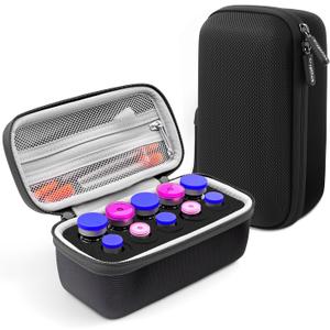 Krypthos 10 Slots Insulin Vial Protector Case, Insulin Vial Organizer Bag for Diabetics Standard 1ml 3ml 5ml and 10ml Vials, Insulin Carrying Case Fridge Holder Storage Holder, No Ice Pack