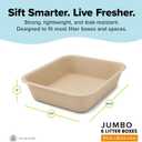 Kitty Sift Disposable Cat Litter Box Jumbo, 6 Count, Durable and Portable for Travel and Home, Eco-Friendly Disposable Litter Box Controls Odor